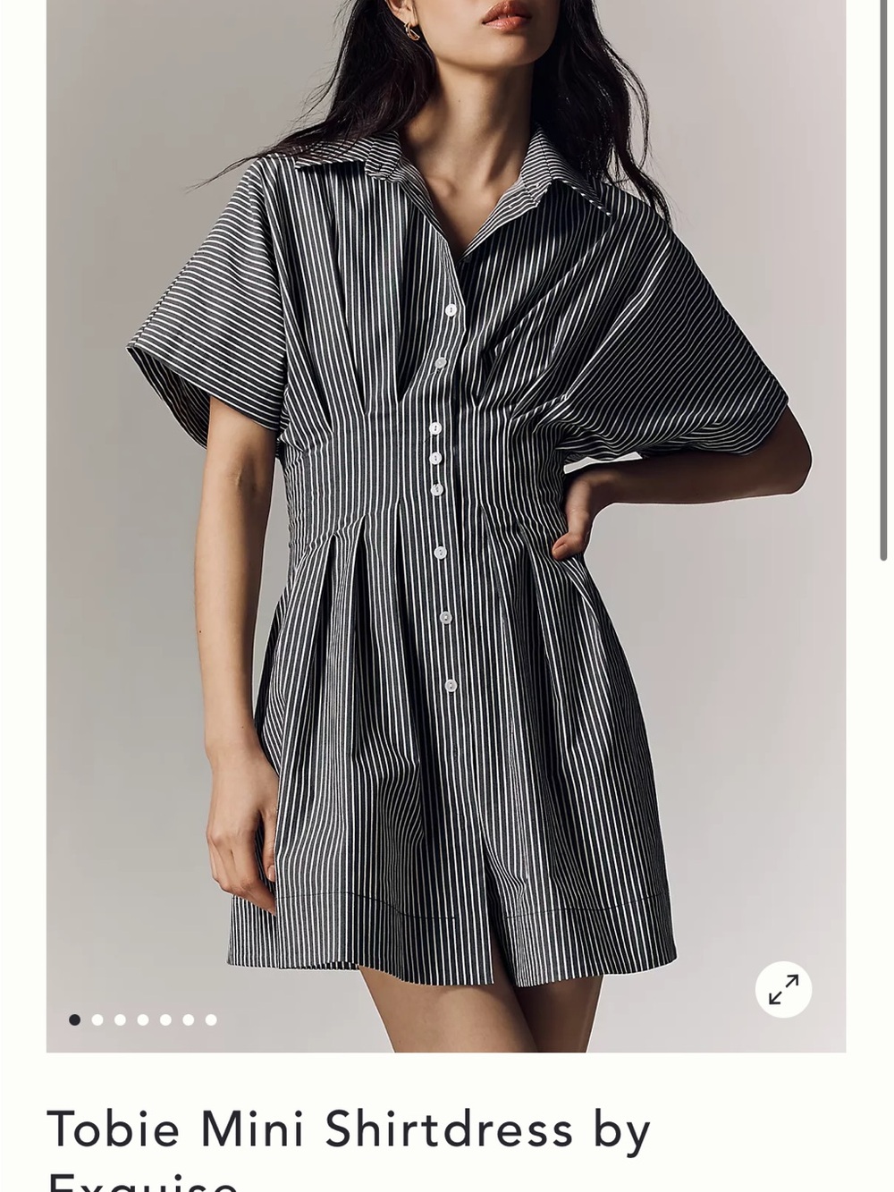 Anthropologie Tobie Black and White Striped Mini Dress NWT
